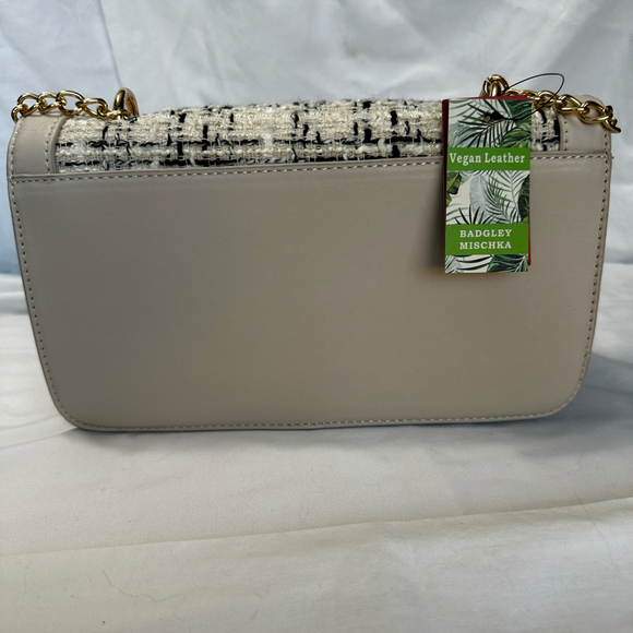 Badgley Mischka Crossbody with Frame & Wool on Cover  Off White NWT - Picture 2 of 8